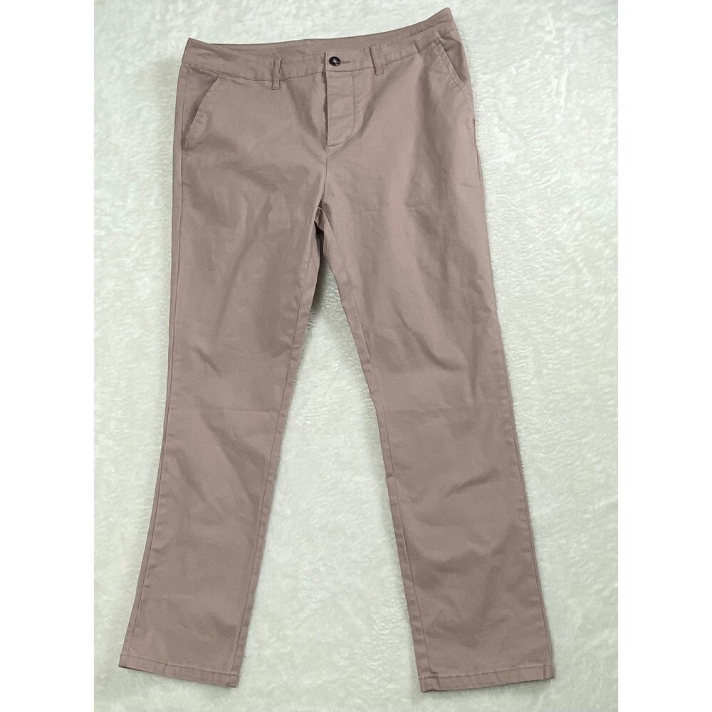 ASOS Chinos Straight Leg Casual Button Fly Pants Beige Cotton Blend W34 L32‎